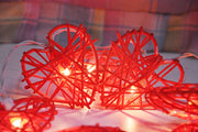 20 Red 3D Hollowed Rattan Heart-Shaped 3M String Fairy Lights, Battery (AA) Indoor & Outdoor Decorations V382-REDHRTRATTBATT20