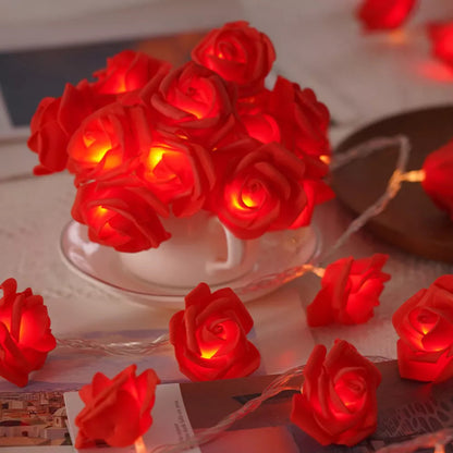 Red Rose battery string fairy light - party night light wedding decoration V382-REDROSEBATT20