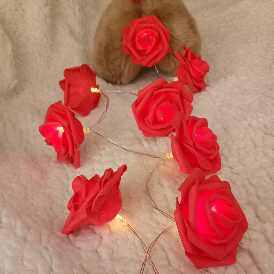 Red Rose battery string fairy light - party night light wedding decoration V382-REDROSEBATT20