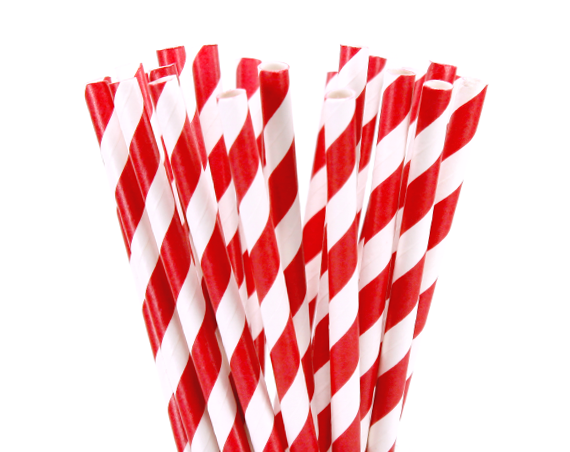 50 Pack Red White Drinking Straws Biodegradable Eco Paper Birthday Party Event Bistro Bar Cafe Take Away V382-REDSTRAW50