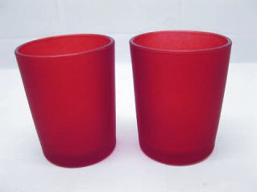 20 Pack Red Frosted Glass Votive Tealight Candle Holders Valentines Day Xmas Wedding Decor Glass Candlestick V382-RFHX20