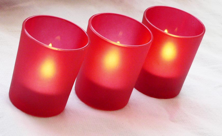 20 Pack Red Frosted Glass Votive Tealight Candle Holders Valentines Day Xmas Wedding Decor Glass Candlestick V382-RFHX20