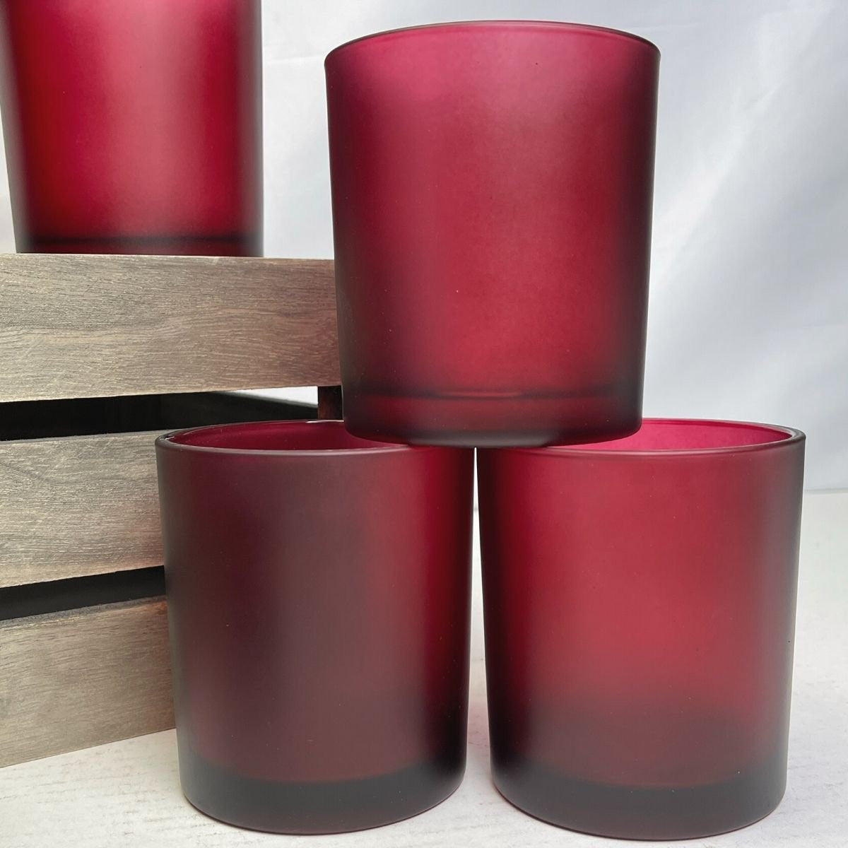40 Pack Red Frosted Glass Votive Tealight Candle Holders Valentines Day Xmas Wedding Decor Glass Candlestick V382-RFHX40