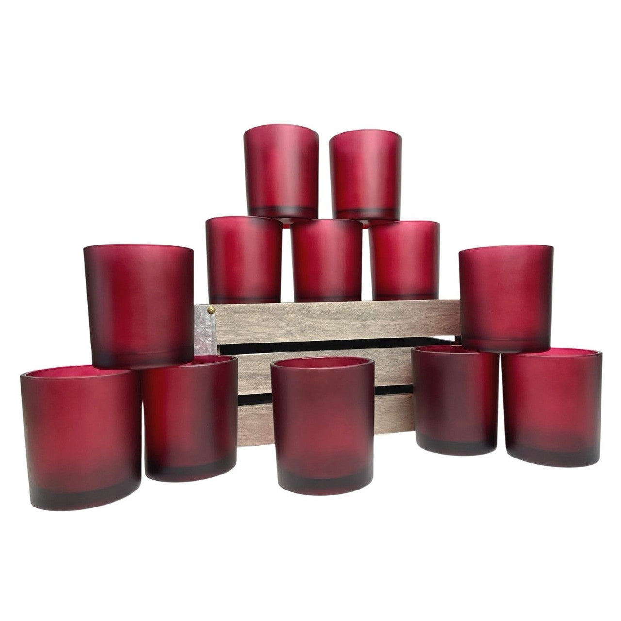 40 Pack Red Frosted Glass Votive Tealight Candle Holders Valentines Day Xmas Wedding Decor Glass Candlestick V382-RFHX40