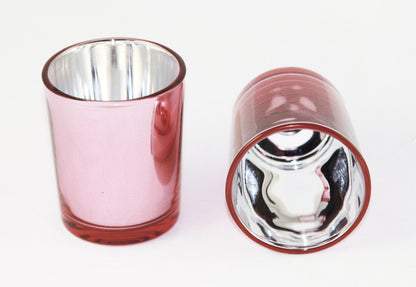 20 Pack Rose Gold Pink Votive Tealight Candle Holders Valentines Day Mercury Wedding Decor Glass Candlestick V382-ROSEGOLD20