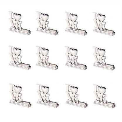 Wedding Name Card Place Stand Silver LOVE Letters - Wedding Anniversary or Engagement Party 10 pack V382-SILLOVELETTERSTAND
