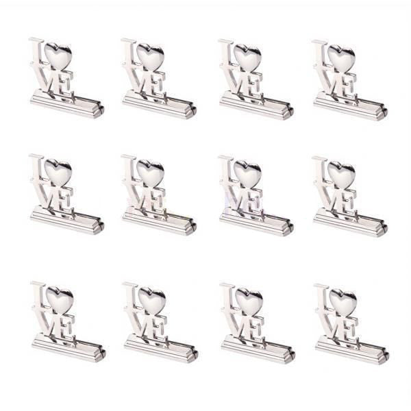 100 Bulk Buy Pack of Wedding Name Card Place Stand Silver LOVE Letters - Wedding Anniversary or Engagement V382-SILLOVELETTERSTANDX100