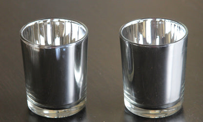 10 Pack Silver Mercury Glass Votive Candle Holders Set For Wedding, Bridal And Baby Shower, Party Function or V382-SILX10