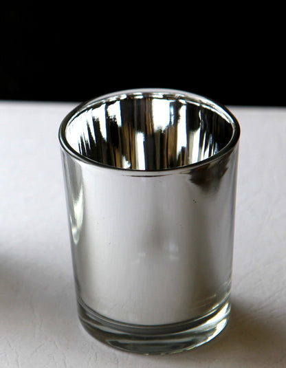 10 Pack Silver Mercury Glass Votive Candle Holders Set For Wedding, Bridal And Baby Shower, Party Function or V382-SILX10