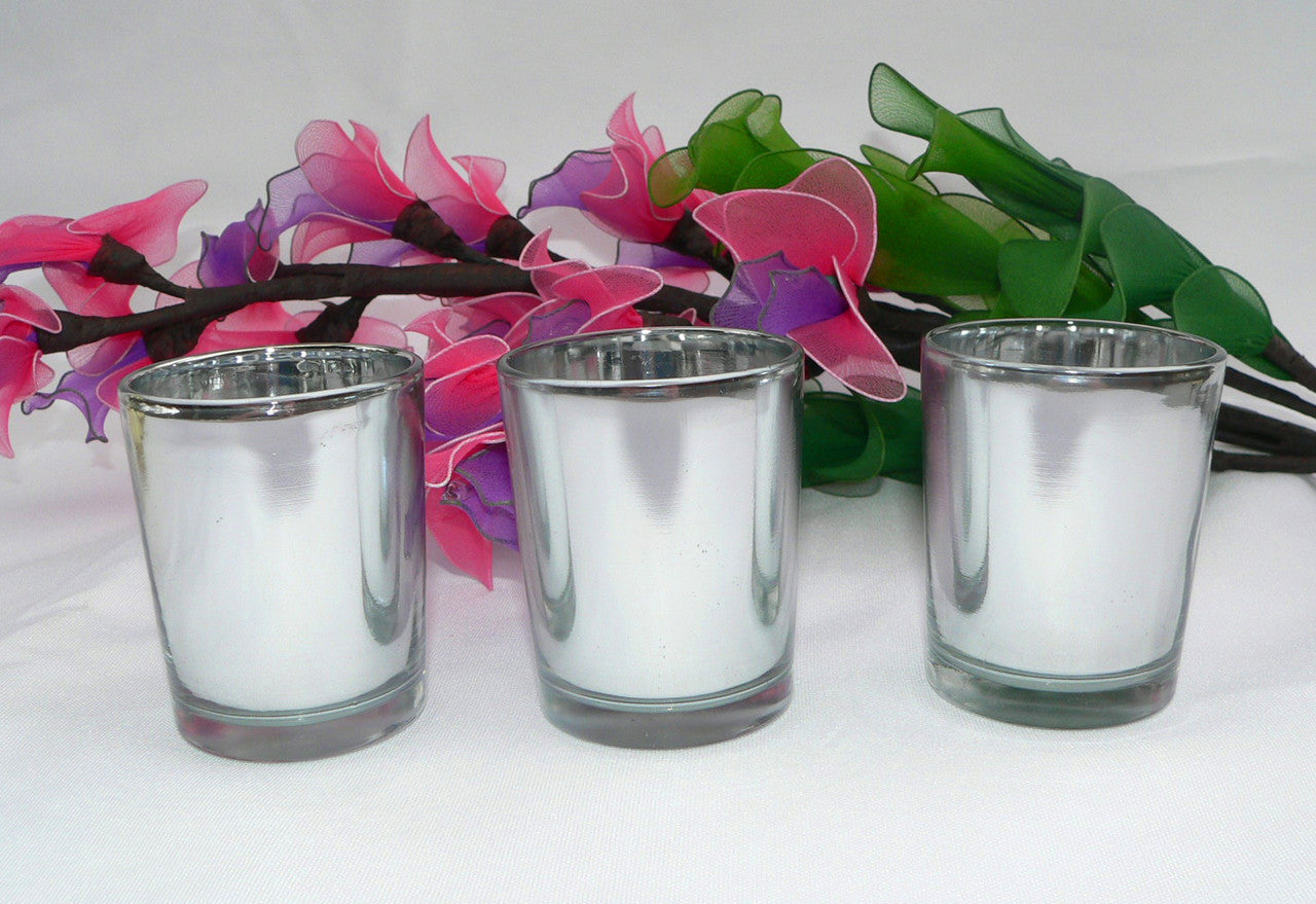 20 Pack Silver Mercury Glass Votive Candle Holders Set For Wedding, Bridal And Baby Shower, Party Function or V382-SILX20
