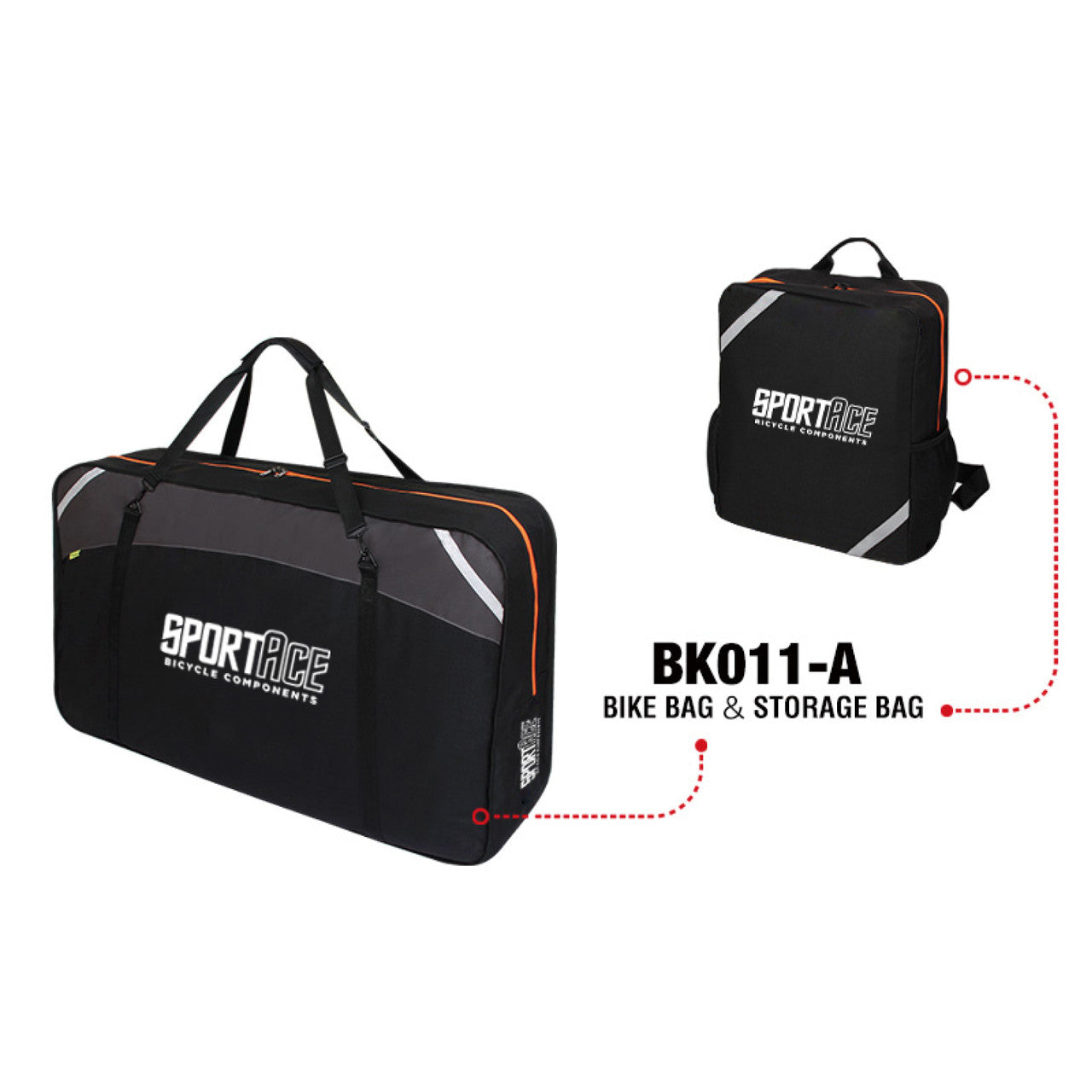SPORTACE Bike Plane Bag Portable Soft Shell Travel Case Mountain Hybrid BMX Road Bike - 120CM X 75CM BK11- V382-SPORTACEBK011