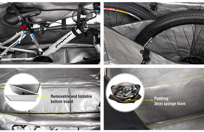 SPORTACE Bike Plane Bag Portable Soft Shell Travel Case Mountain Hybrid BMX Road Bike - 120CM X 75CM BK11- V382-SPORTACEBK011