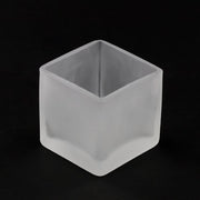 10 Pack Square Cube Frosted Glass 5cm Tealight Candle Holder Festival Decor Wedding Propose Parties Holiday V382-SQFH10