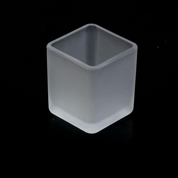 20 Pack Square Cube Frosted Glass 5cm Tealight Candle Holder Festival Decor Wedding Propose Parties Holiday V382-SQFH20