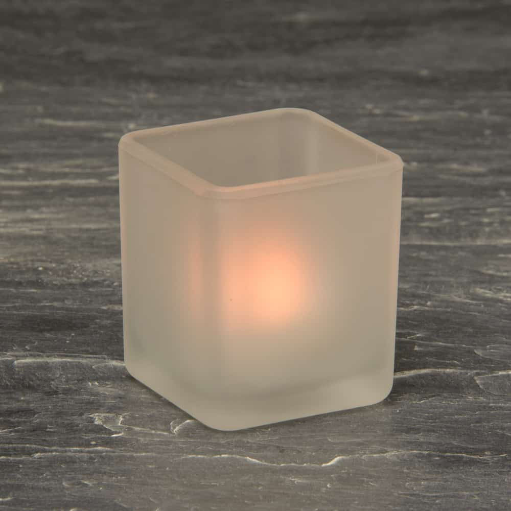 30 Bulk Pack Square Cube Frosted Glass 5cm Tealight Candle Holder Festival Decor Wedding Propose Parties V382-SQFH30