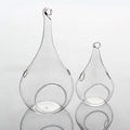 4 Pack of Hanging Clear Glass Tealight Candle Holder Tear Drop Pear Shape - 12cm High - Terrarium Plant Mini V382-TRDRPSMLX4