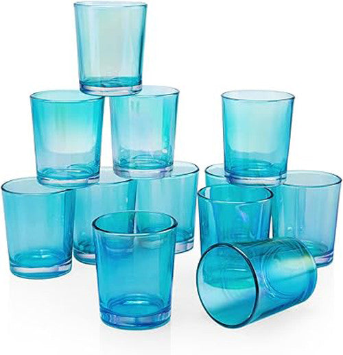 10 Pack Turquoise Glass Votive Tealight Candle Holders House Party Centerpiece Xmas Wedding Decor Glass V382-TURQCHX10