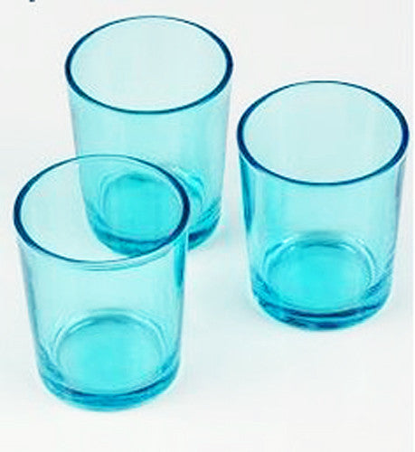 20 Pack Turquoise Glass Votive Tealight Candle Holders House Party Centerpiece Xmas Wedding Decor Glass V382-TURQCHX20