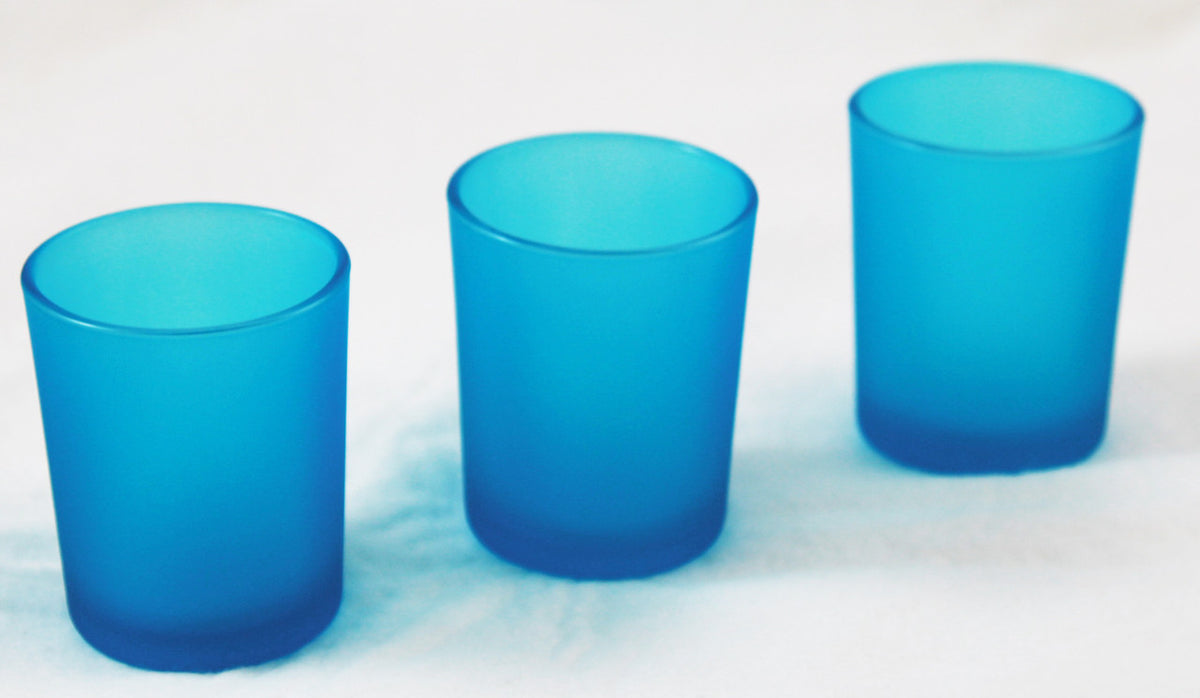 20 Pack Turquoise Frosted Glass Votive Tealight Candle Holders House Party Centerpiece Xmas Wedding Decor V382-TURQFHX20