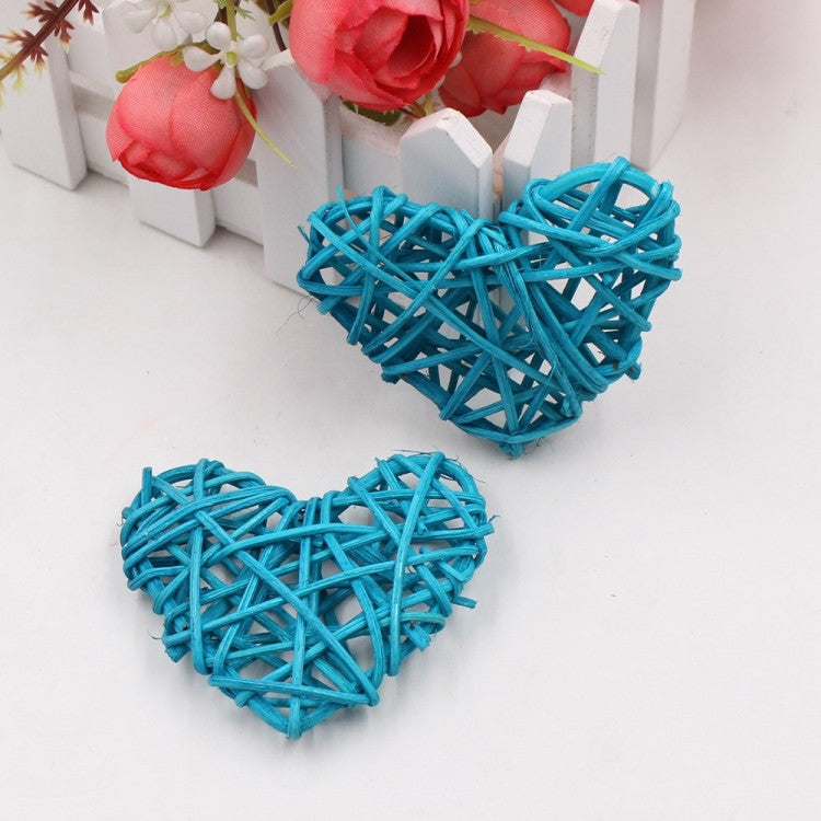 50 Turquoise Blue 3D Hollowed Rattan Heart-Shaped 5M LONG String Fairy Lights, Battery (AA) Indoor & Outdoor V382-TURQHRTRATTBATT50