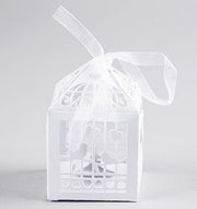White Dove Bird Heart Wedding Bomboniere Favor Lolly Gift Card Box - 10 Pack V382-WHDOVEBOX10