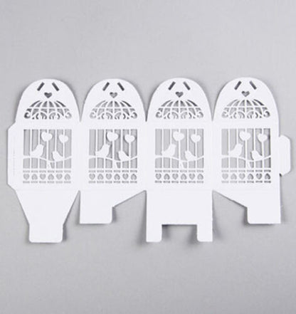 White Dove Bird Heart Wedding Bomboniere Favor Lolly Gift Card Box - 10 Pack V382-WHDOVEBOX10