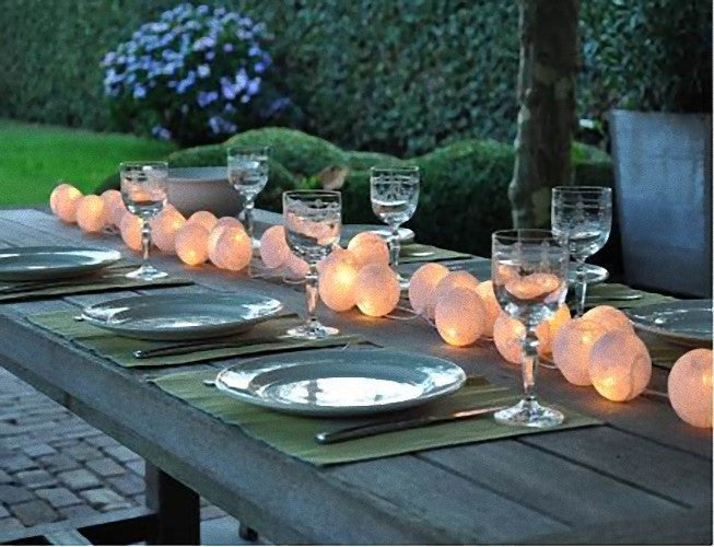 20 White 5cm Ball battery string LED - wedding party home event decoration V382-WHITEBALLBATT