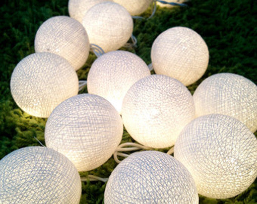 20 White 5cm Ball battery string LED - wedding party home event decoration V382-WHITEBALLBATT