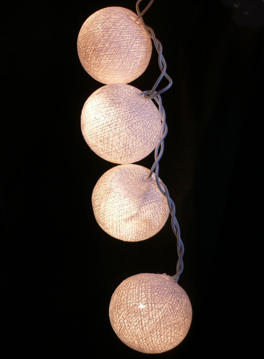 20 White 5cm Ball battery string LED - wedding party home event decoration V382-WHITEBALLBATT