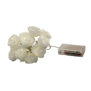 20 White Rose 3D Fairy Lights 3M String, Battery (AA) Indoor & Outdoor Decorations Wedding Valentines V382-WHITEROSEBATT20