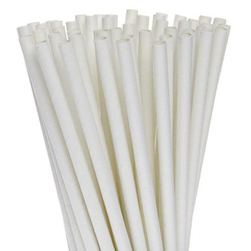 200 Pack White Drinking Straws Biodegradable Eco Paper Birthday Party Event Bistro Bar Cafe Take Away V382-WHITESTRAW200