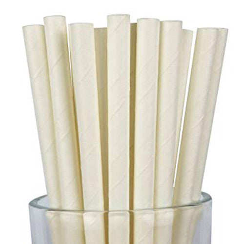 50 Pack White Drinking Straws Biodegradable Eco Paper Birthday Party Event Bistro Bar Cafe Take Away V382-WHITESTRAW50
