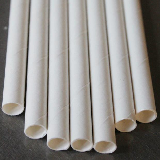 50 Pack White Drinking Straws Biodegradable Eco Paper Birthday Party Event Bistro Bar Cafe Take Away V382-WHITESTRAW50