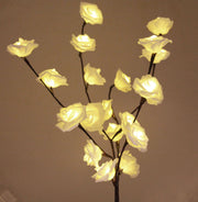 1 Set of 50cm H 20 LED White Rose Tree Branch Stem Fairy Light Wedding Event Party Function Table Vase V382-WHROSESTEMBATT