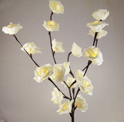 1 Set of 50cm H 20 LED White Rose Tree Branch Stem Fairy Light Wedding Event Party Function Table Vase V382-WHROSESTEMBATT