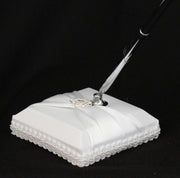 White Wedding Guest Book Register with Silver Pen Matching Stand Set 36 Lined Pages - White Sach Diamante V382-WHSACHGBPEN