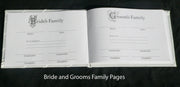 White Wedding Guest Book Register with Silver Pen Matching Stand Set 36 Lined Pages - White Sach Diamante V382-WHSACHGBPEN