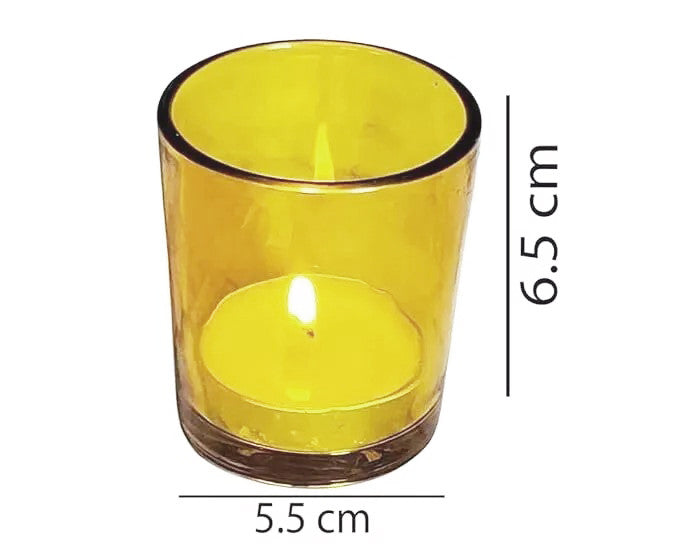 20 Pack Yellow Glass Votive Candle Holders Table Centreoieces Xmas Wedding Anniversary Event Recption Party V382-YELLOWCHX20