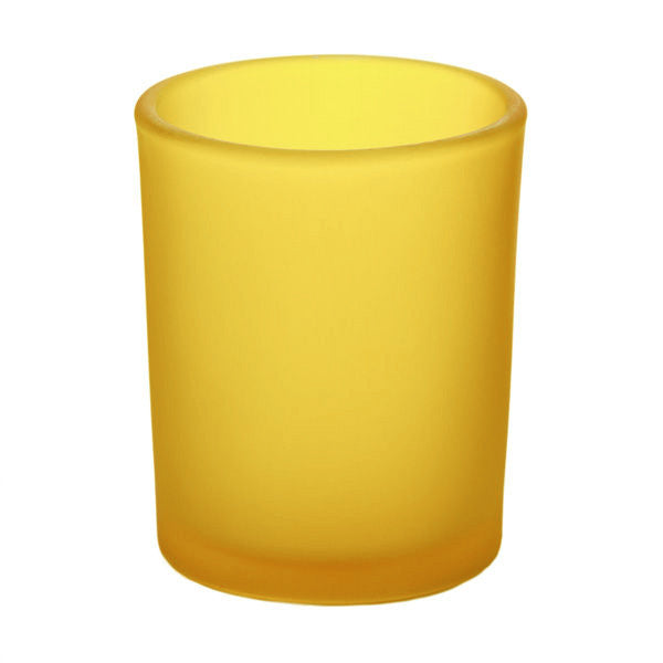 20 Pack Yellow Frosted Glass Votive Candle Holders Table Centreoieces Xmas Wedding Anniversary Event Recption V382-YELLOWFHX20