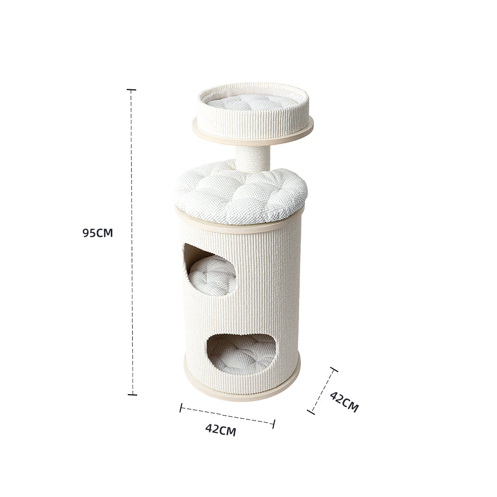 HONEYPOTCAT PURRING Multi-Level Sisal Barrel Cat Tower - 95cm V390-182530