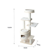 HONEYPOTCAT PURRING Multi-Tier Plush & Sisal Deluxe Cat Tree - 153cm V390-182531