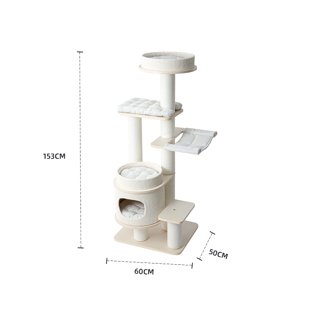 HONEYPOTCAT PURRING Multi-Tier Plush & Sisal Deluxe Cat Tree - 153cm V390-182531