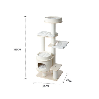 HONEYPOTCAT PURRING Multi-Tier Plush & Sisal Deluxe Cat Tree - 153cm V390-182531