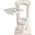HONEYPOTCAT Leisure Loft With Hammock & Scratch Post - White Velvet - 127cm V390-190360