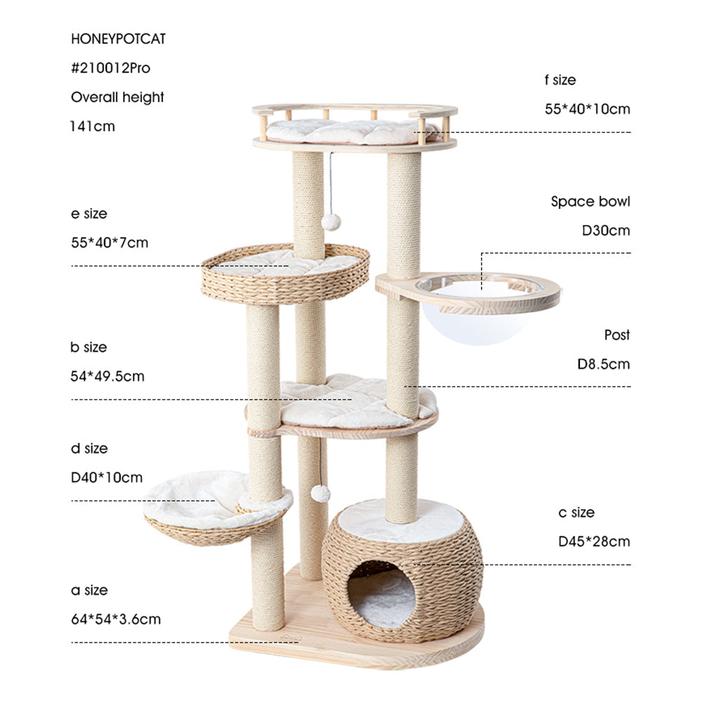 HONEYPOTCAT Cosy Woven Cat Perch - 141.5cm V390-210012PRO