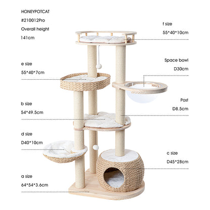 HONEYPOTCAT Cosy Woven Cat Perch - 141.5cm V390-210012PRO
