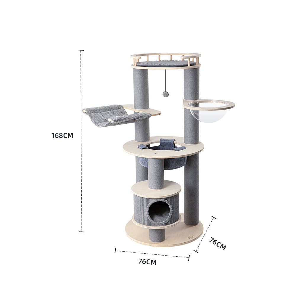 HONEYPOTCAT Majestic Reinforced Multi-Level Cat Tree With Hammock - 168cm V390-220052MAX