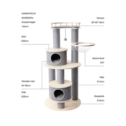 HONEYPOTCAT Majestic Reinforced Multi-Level Cat Tree - 165cm V390-220052PRO