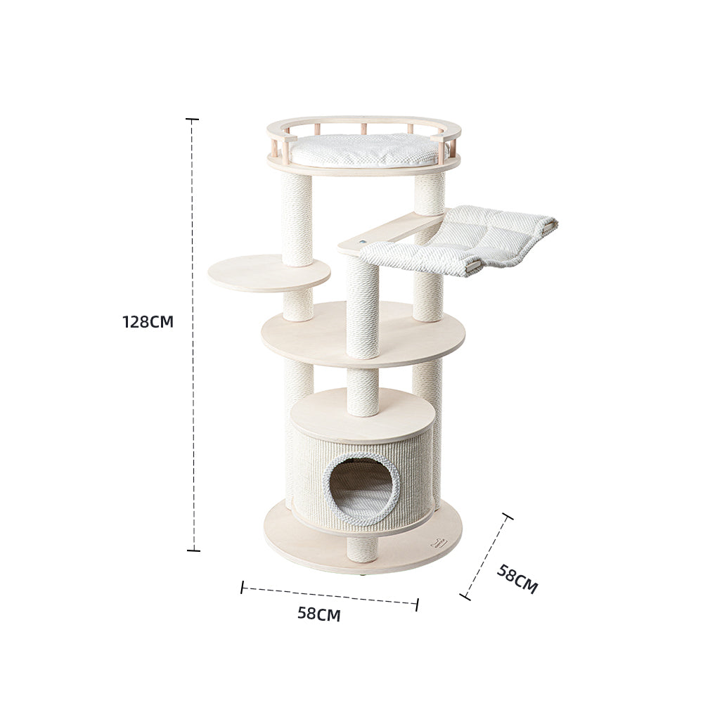 HONEYPOTCAT Enduring Comfort Sisal & Wood Tree - 128cm V390-220095PRO