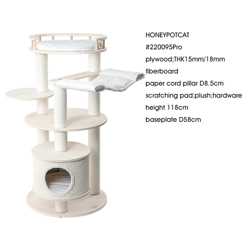HONEYPOTCAT Enduring Comfort Sisal & Wood Tree - 128cm V390-220095PRO